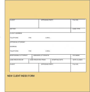 New Client Index Forms